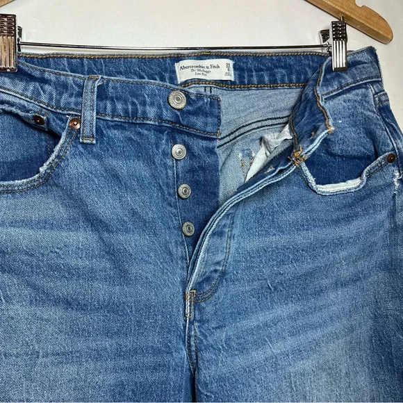 Abercrombie 90s Baggy Jeans Medium Wash Low Rise 29 Straight Y2K Streetwear - Picture 4 of 10